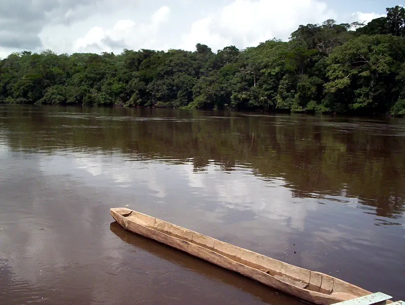 Pirogue on the Dja River