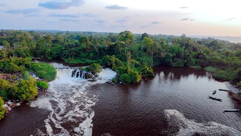 The Lobe Falls dropping into the Atlantic near Kribi