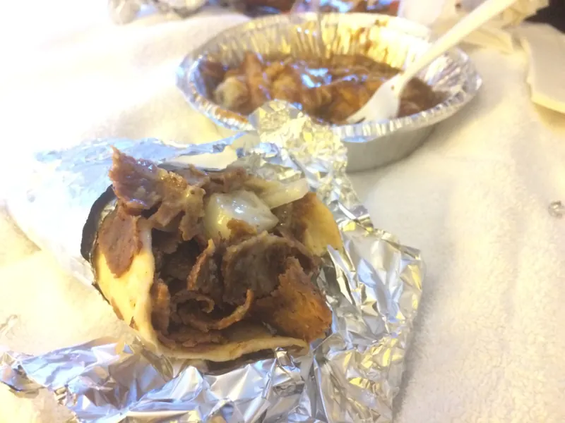 A Halifax donair and donair poutine from King of Donair