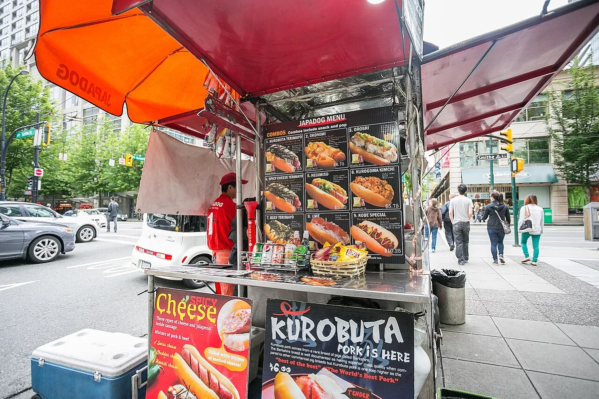 A Japadog cart in downtown Vancouver