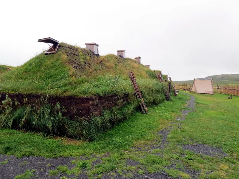 Reconstructed Norse buildings at L'Anse aux Meadows