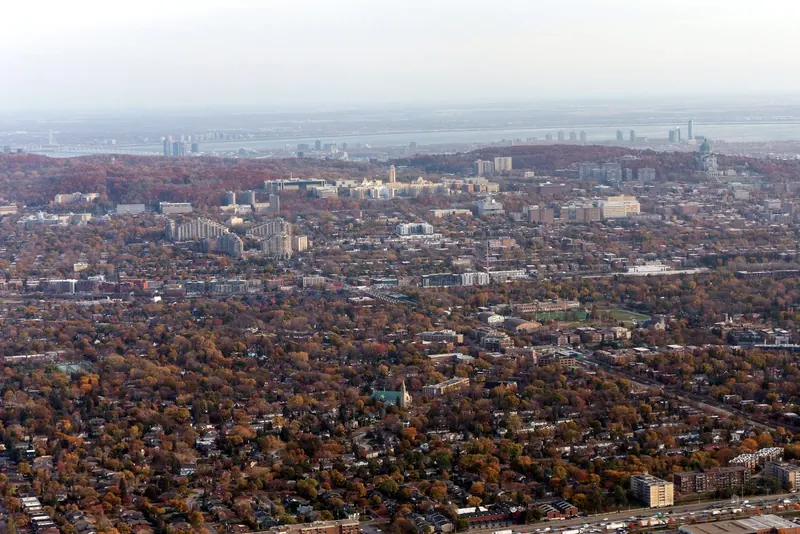 Mount Royal from the air, Montreal