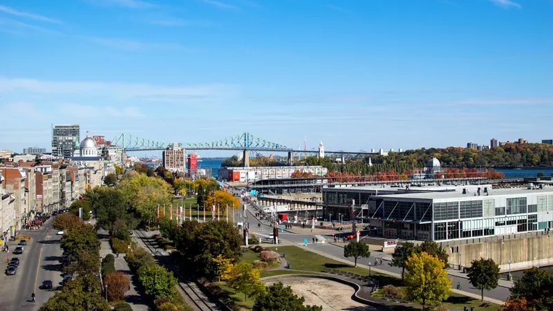 The Old Port of Montreal from the Pointe-à-Callière Museum