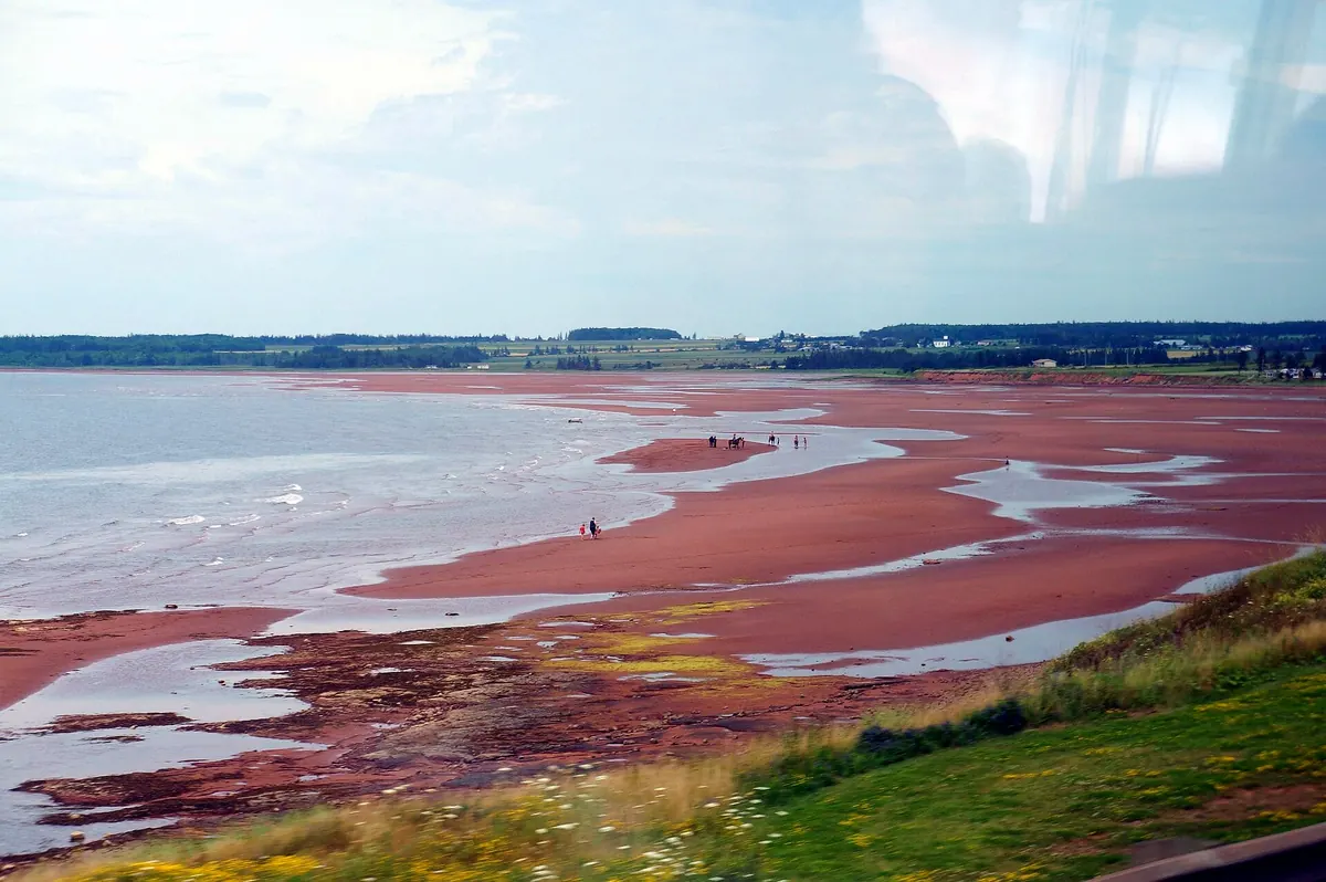 A red sand beach in Prince Edward Island National Park