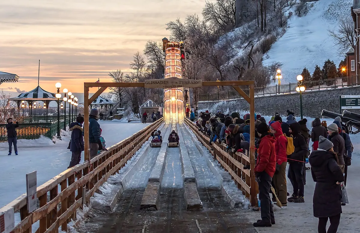 The toboggan slide on Terrasse Dufferin, Quebec City
