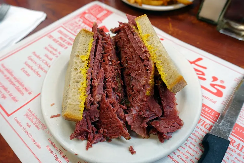 A smoked meat sandwich at Schwartz's Deli, Montreal