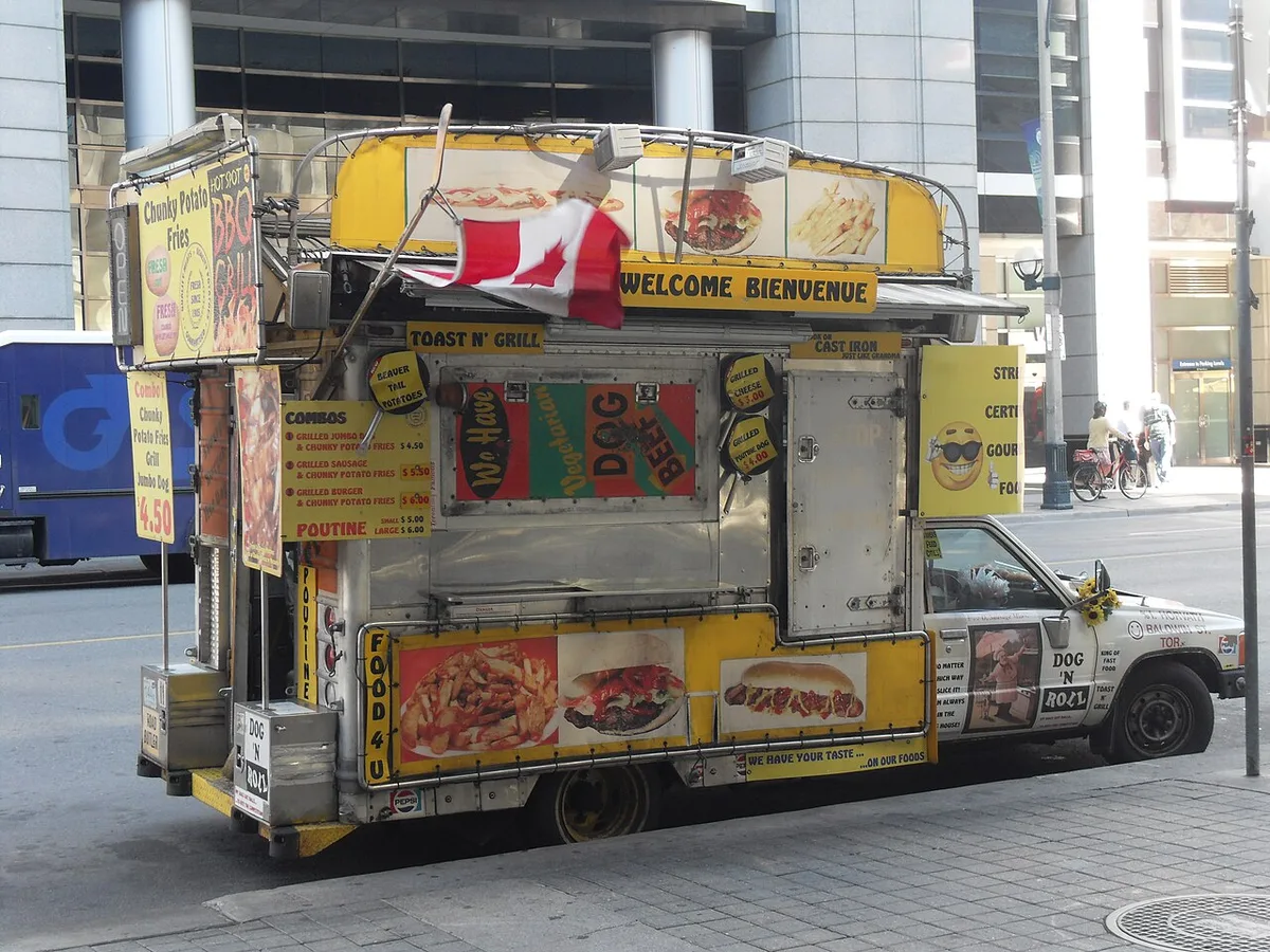 A food truck on a downtown Toronto street