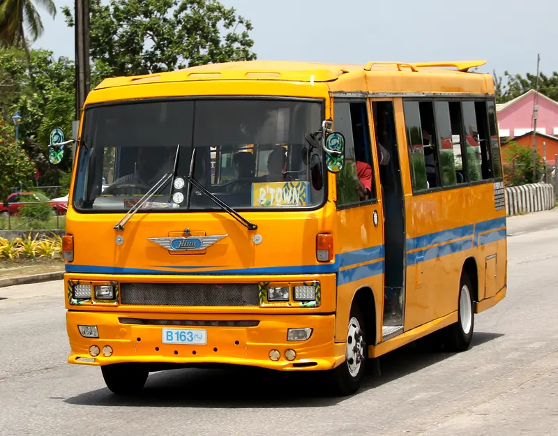 A local bus in Speightstown, Barbados