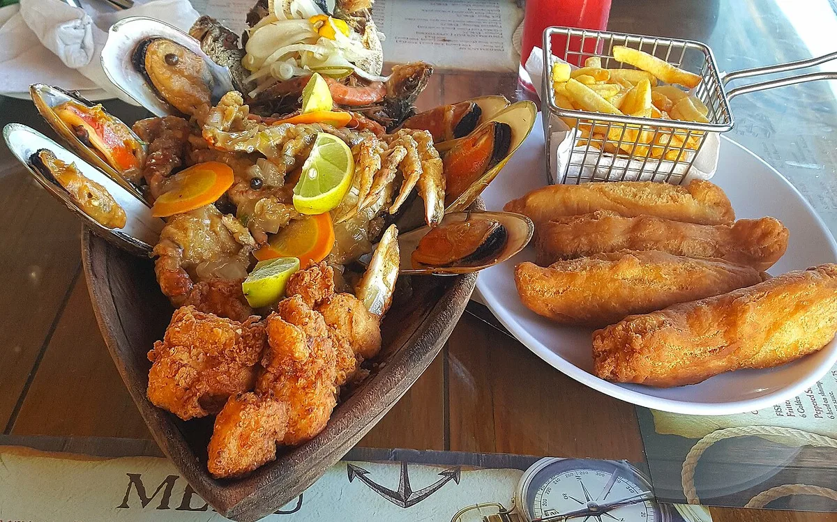 Fried seafood and festival, Jamaican beach style