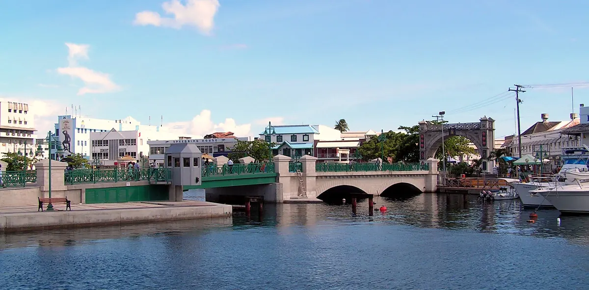 The Chamberlain Bridge over the Careenage, Bridgetown, Barbados