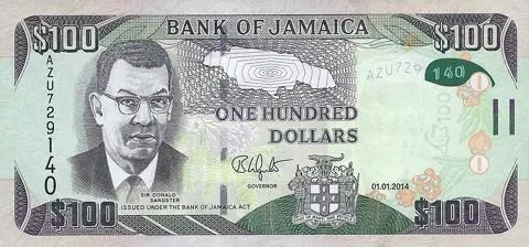 A Jamaican hundred-dollar banknote