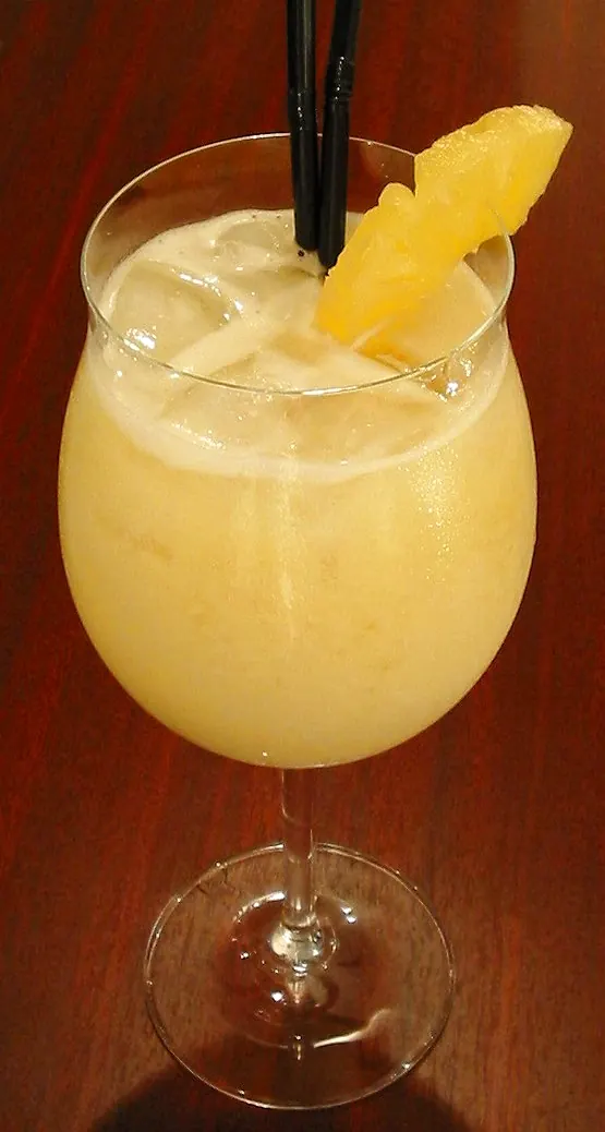 A piña colada, invented in San Juan, Puerto Rico