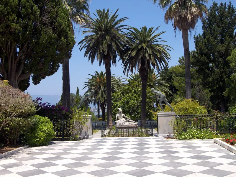 Statues in the gardens of the Achilleion, Corfu