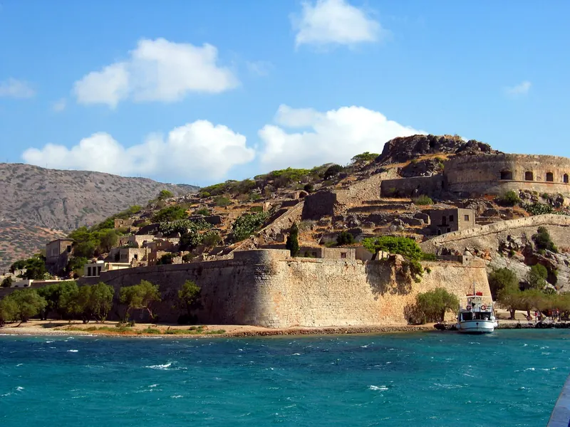 The island of Spinalonga, the former leper colony off Crete