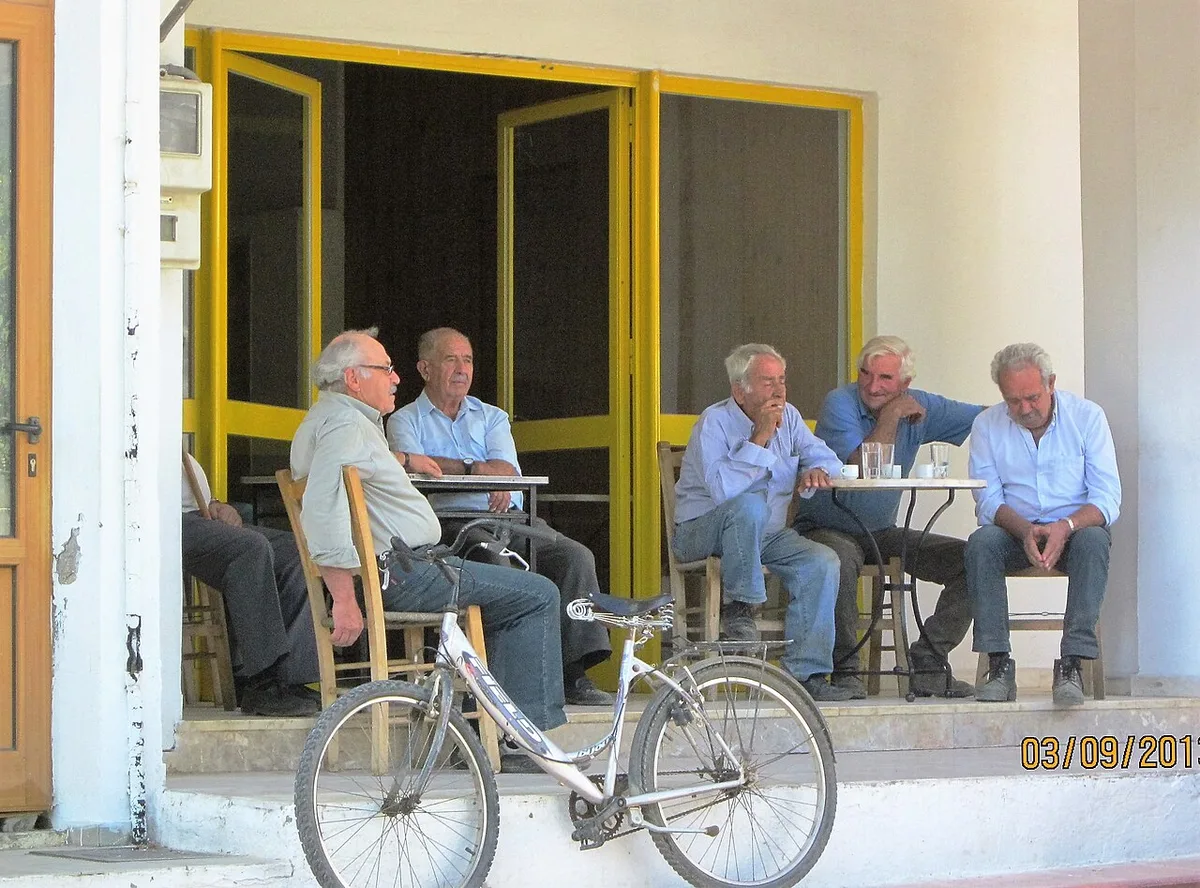 Coffee at a village kafeneio in eastern Crete