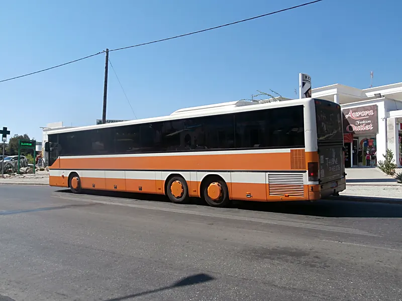 A KTEL coach, the mainland's long-distance bus network