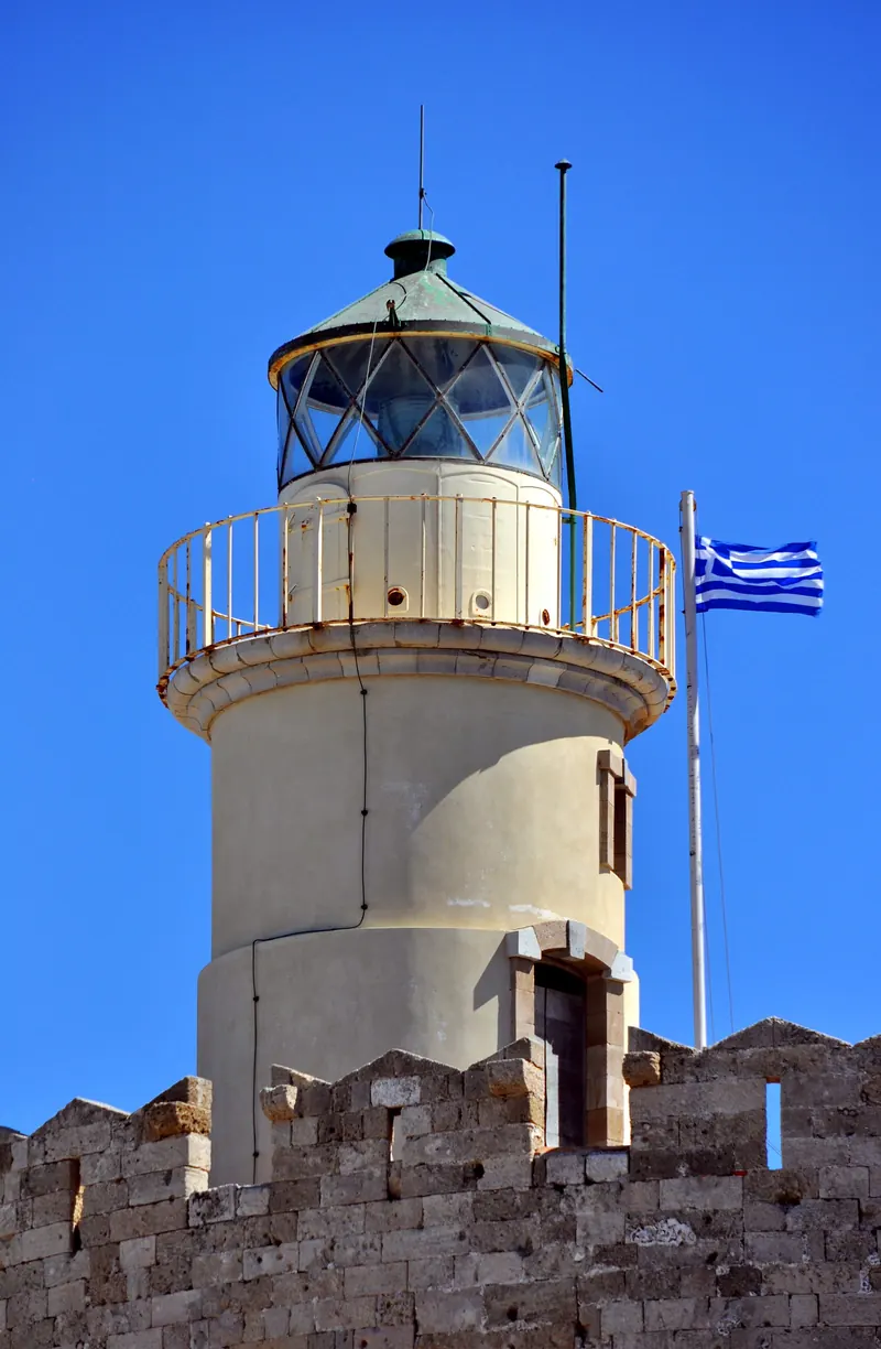The lighthouse at Mandraki harbor, Rhodes
