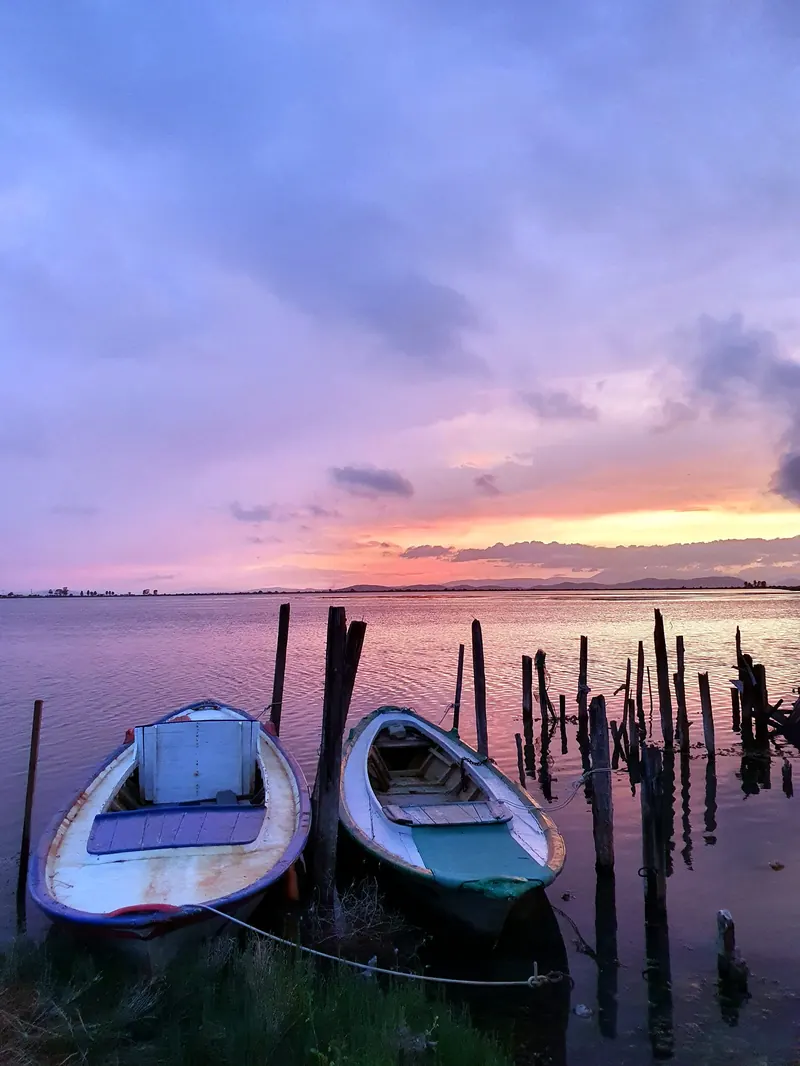 Sunset over the Messolonghi lagoon