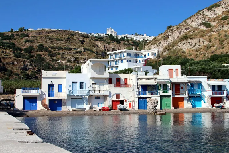 The syrmata boat garages of Klima, Milos