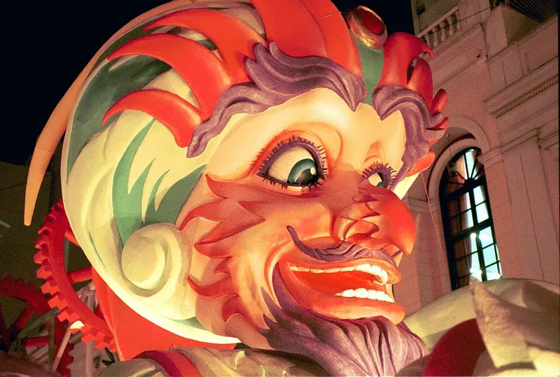 The King Carnival float in Georgiou I Square, Patras