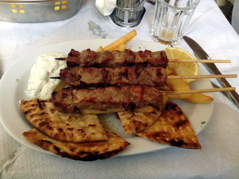 Souvlaki on the grill