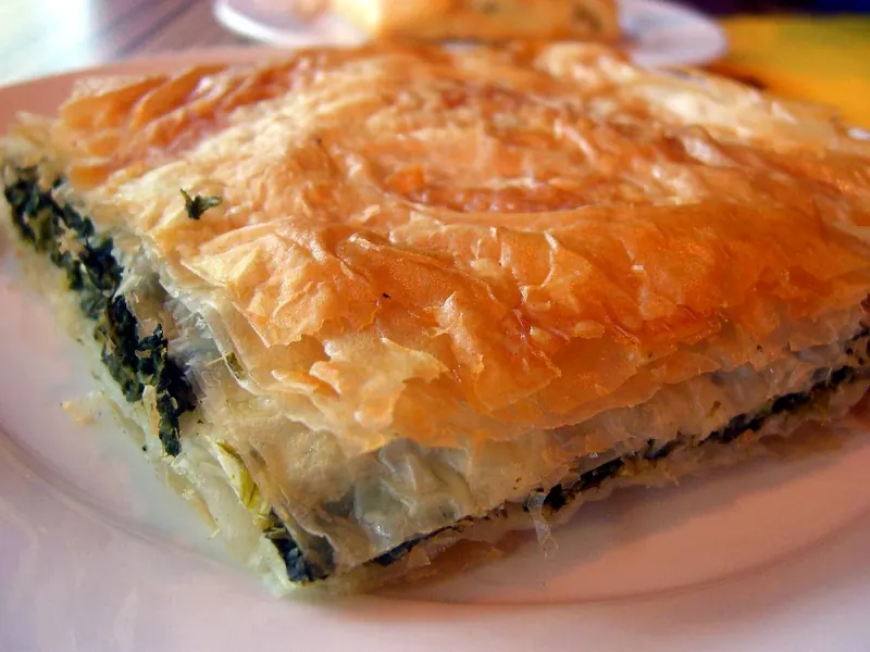Spanakopita, the spinach and feta pie