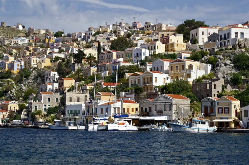 The neoclassical harbor of Symi
