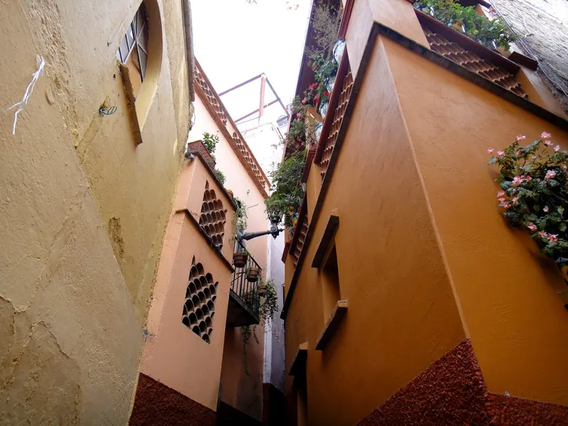 The houses of the Callejón del Beso, Guanajuato
