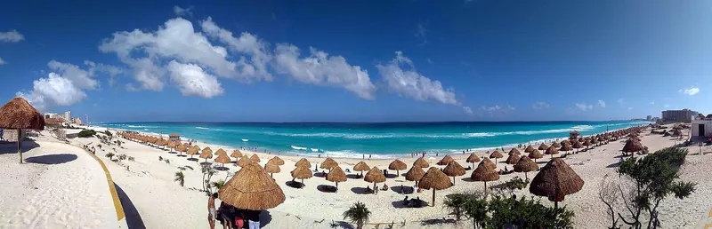Playa Delfines, the public beach of Cancun's hotel zone