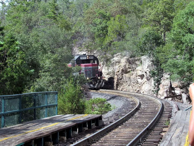 The Chepe train crossing the Copper Canyon
