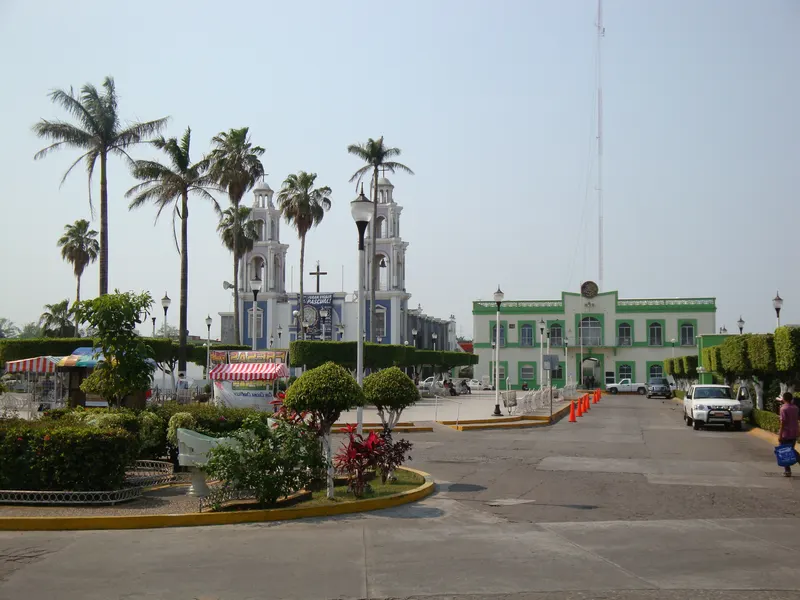 The church and municipal palace, Comalcalco, Tabasco