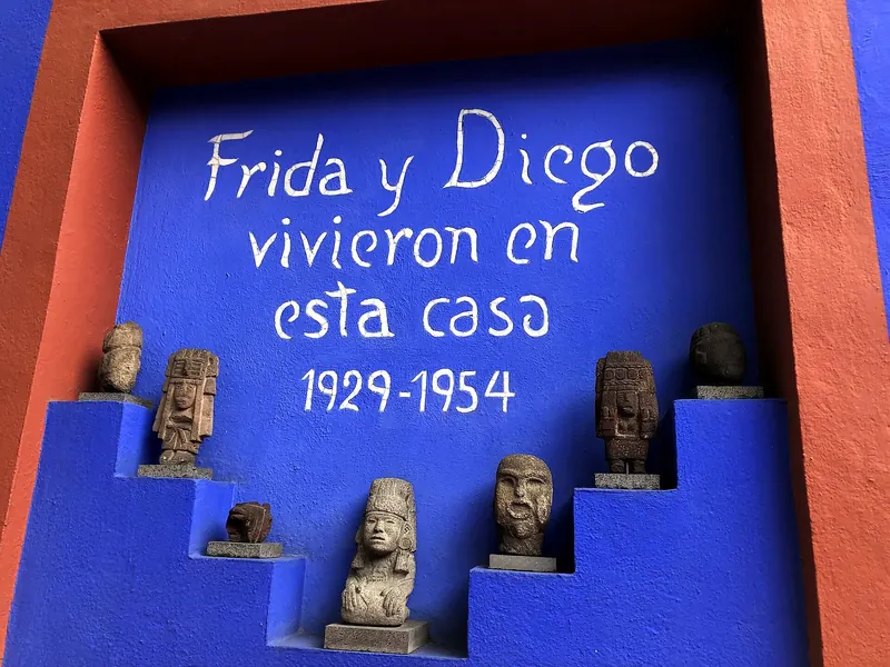 The entrance of the Casa Azul, Frida Kahlo Museum, Coyoacan