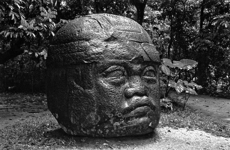 A colossal Olmec head from La Venta, Tabasco