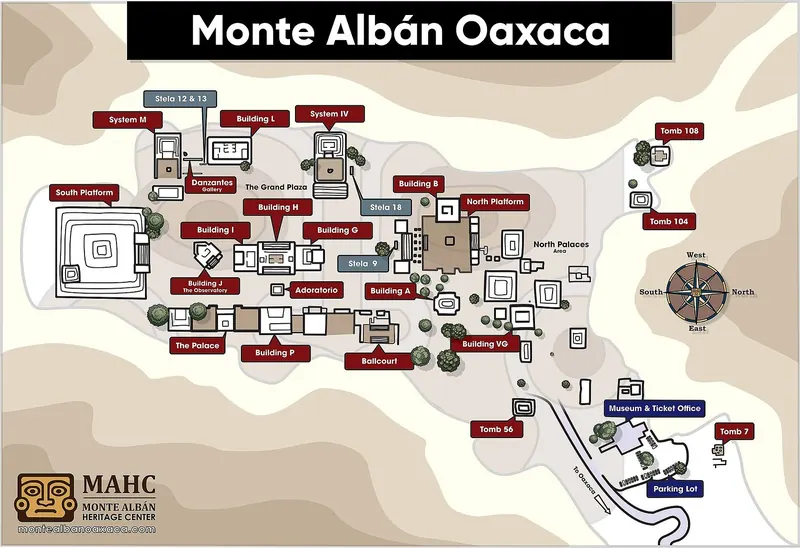 The great plaza at Monte Alban, Oaxaca