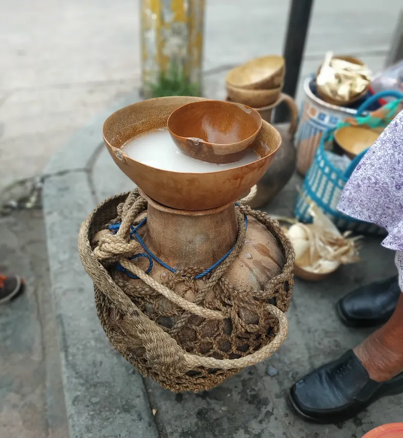 Pulque served in a jicara, Oaxaca