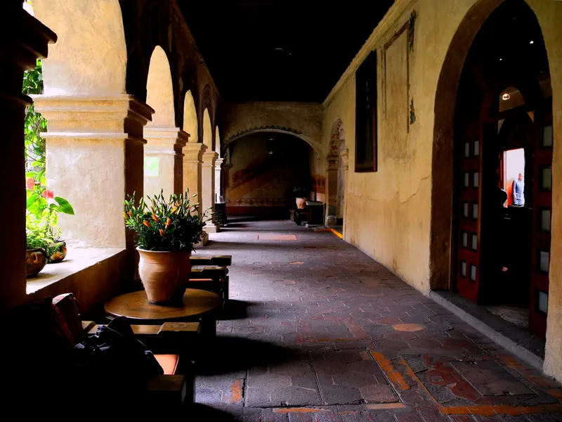 The arcade of the Quinta Real Oaxaca