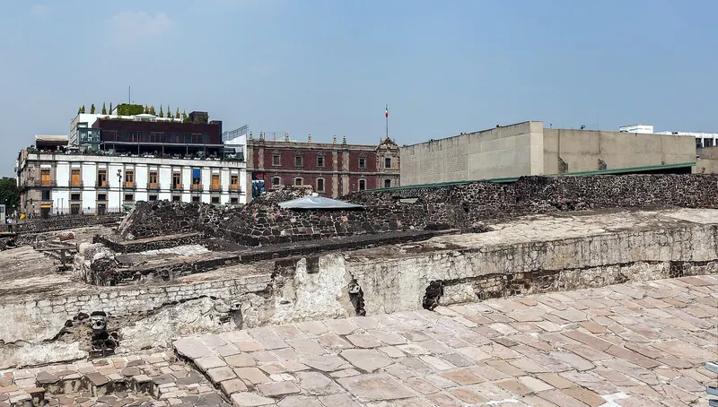 The Templo Mayor ruins beside the cathedral, Mexico City