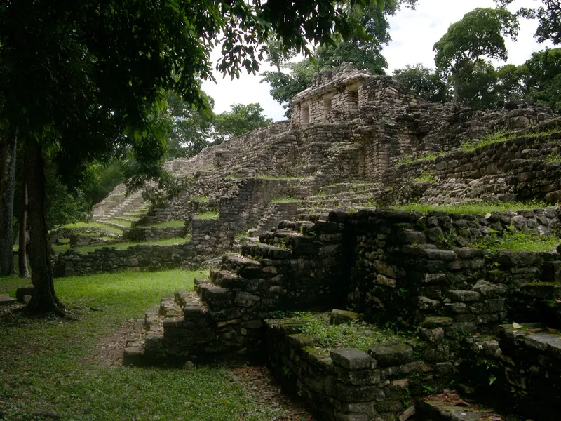 A pyramid at Yaxchilan, Chiapas
