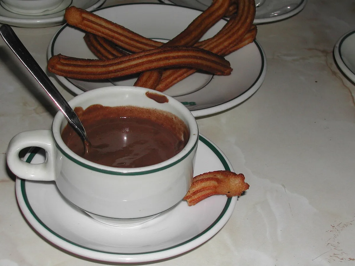Churros with thick hot chocolate