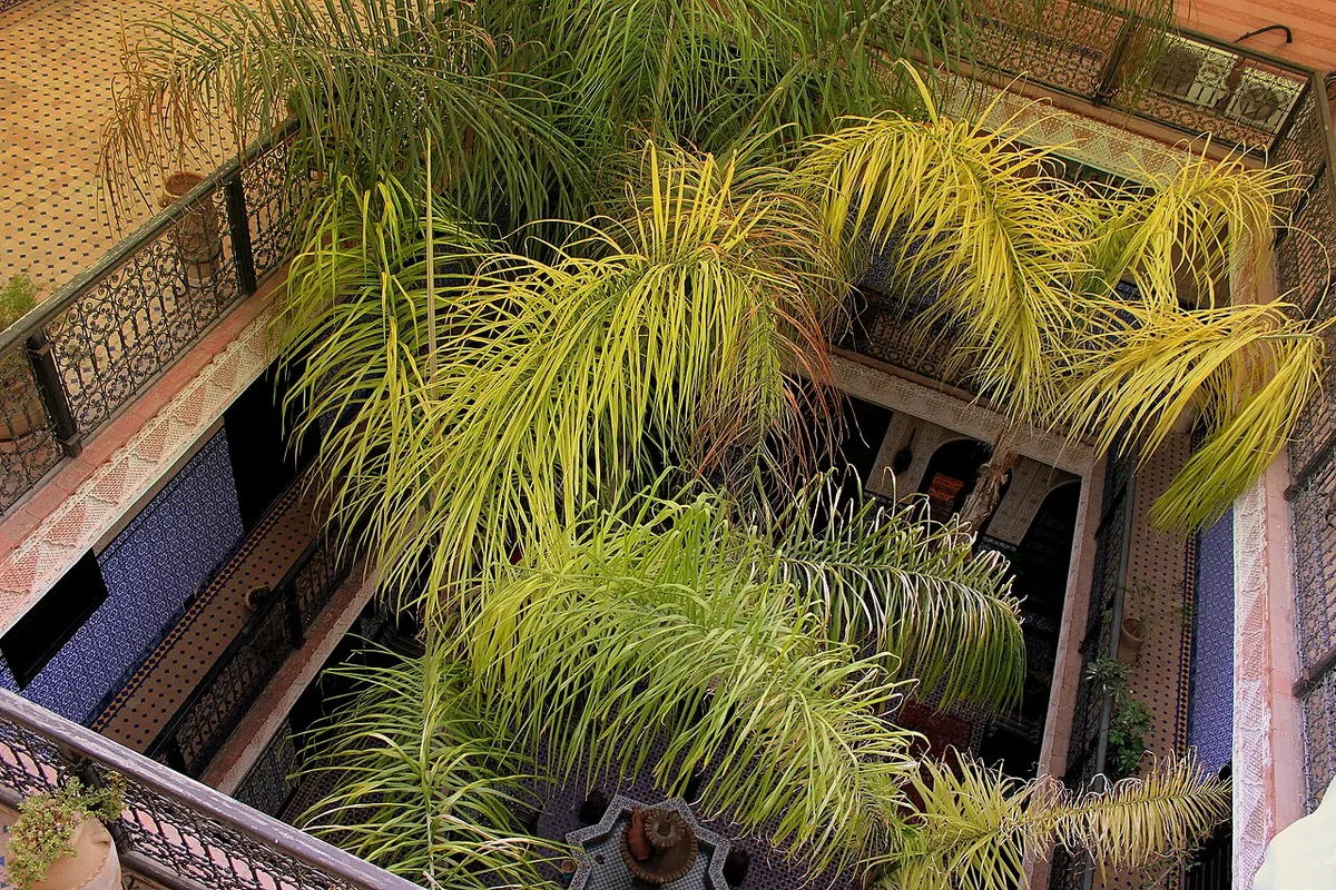 A riad courtyard in Marrakech