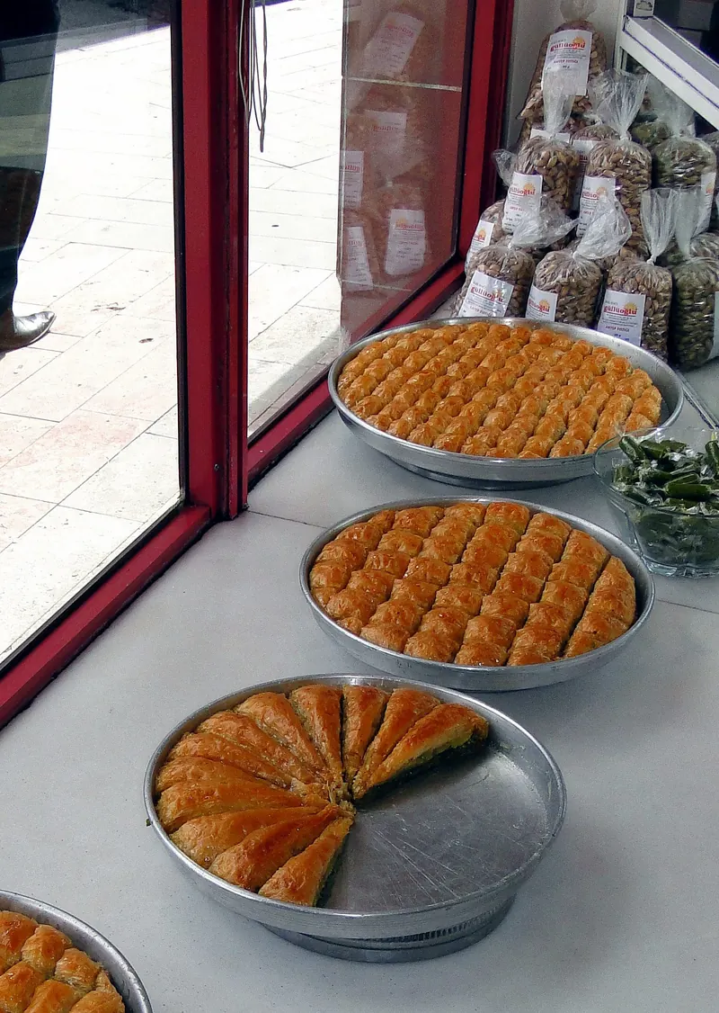 Pistachio baklava for sale in Gaziantep