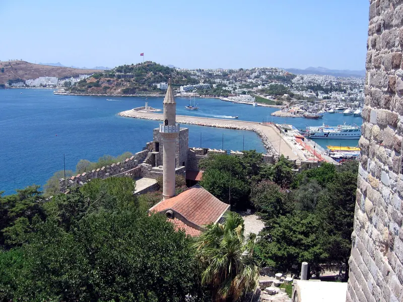 Bodrum marina and old town from the castle