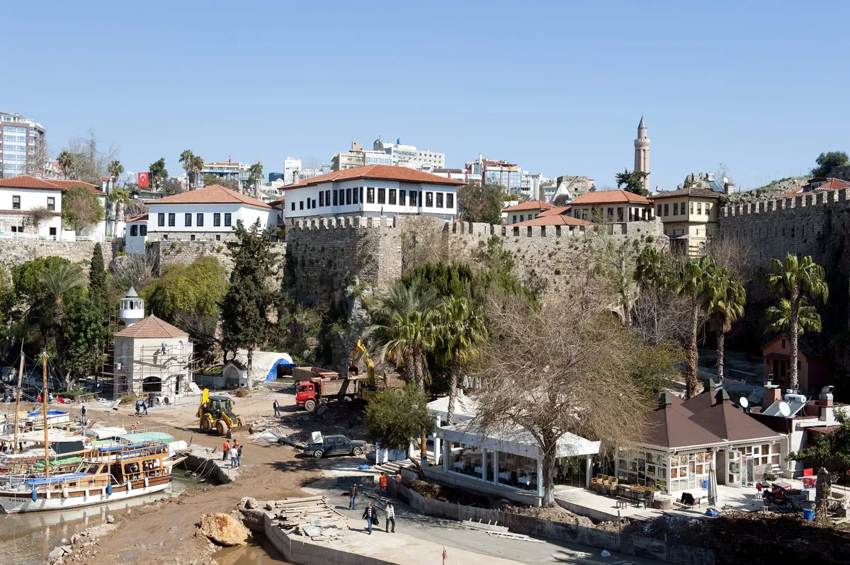 The Kaleiçi walls above the old harbour, Antalya