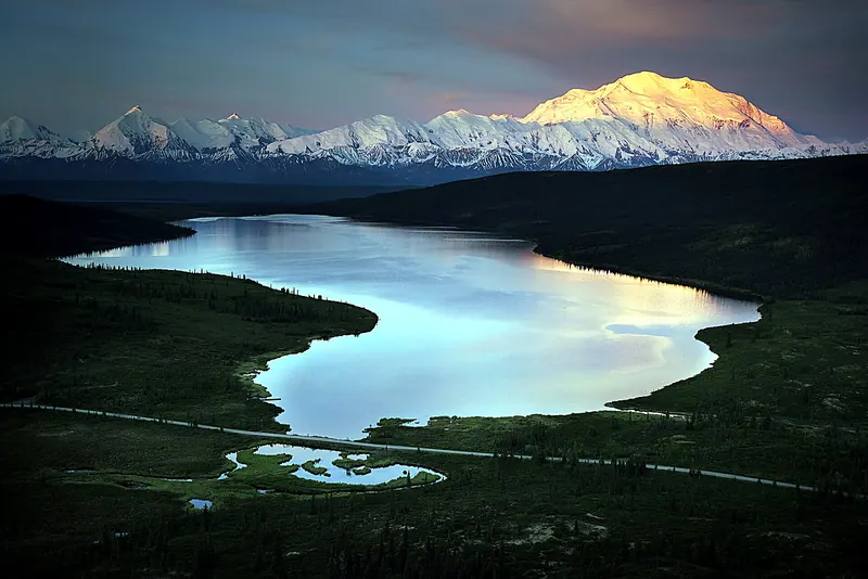 Denali reflected in Wonder Lake