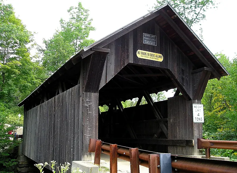 A covered bridge near Stowe, Vermont