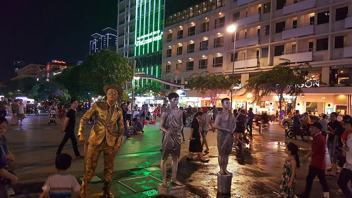 Nguyen Hue Walking Street at night, Ho Chi Minh City